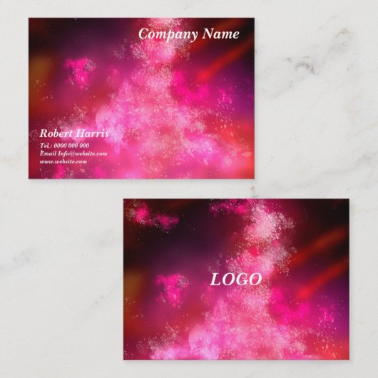 Night Sky Pink Flare Visitekaartje (Voorkant / Achterkant)
