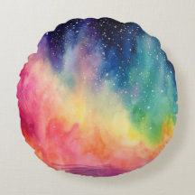 Night Sky Rainbow Aquarel Abstracte kunst