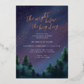 Night Sky Roos Gold repetitie diner uitnodiging (Voorkant)