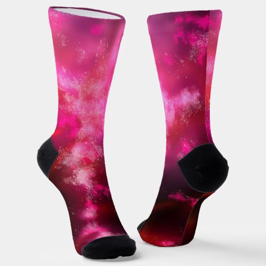 Night Sky roze Flare Sustainable Crew Sock Sokken (Gebogen)