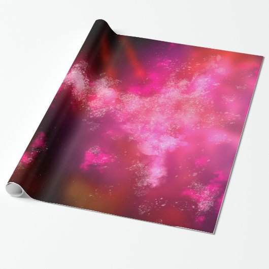 Night Sky Roze flat-panelpapier Cadeaupapier (Uitgerold)