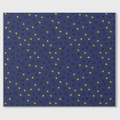 Night Sky Schattige Yellow Stars op Navy Blue Patt Cadeaupapier (Vlak)
