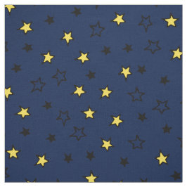 Night Sky Schattige Yellow Stars op Navy Blue Patt Stof