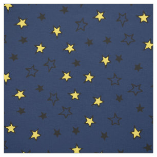 Night Sky Schattige Yellow Stars op Navy Blue Patt Stof