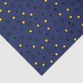 Night Sky Schattige Yellow Stars op Navy Blue Patt Tissuepapier (Detail)
