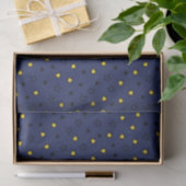 Night Sky Schattige Yellow Stars op Navy Blue Patt Tissuepapier (Geschenk)
