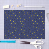 Night Sky Schattige Yellow Stars op Navy Blue Patt Tissuepapier (Craft)