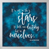 Night Sky Shakespeare Destiny Quote Poster (Voorkant)