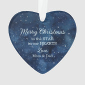 Night Sky Silver Blue Girl Gymnast Christmas Ornament (achterkant)