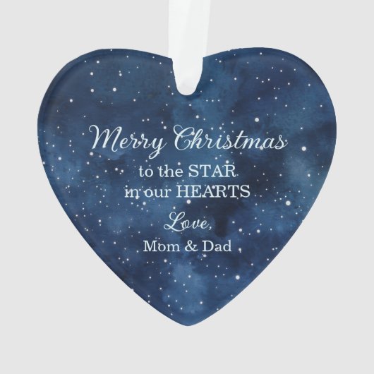 Night Sky Silver Blue Girl Gymnast Christmas Ornament (achterkant)