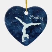 Night Sky Silver Blue Gymnast Christmas Keramisch Ornament (Voorkant)