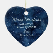 Night Sky Silver Blue Gymnast Christmas Keramisch Ornament (Achterkant)