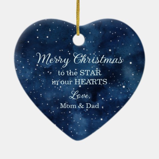 Night Sky Silver Blue Gymnast Christmas Keramisch Ornament (Achterkant)