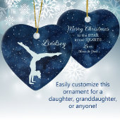 Night Sky Silver Blue Gymnast Christmas Keramisch Ornament