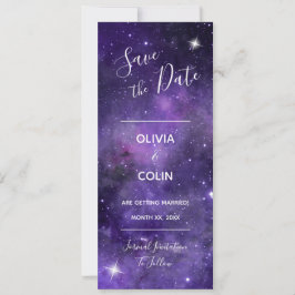 Night Sky Starlight Paarse bruiloft Save The Date