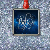 Night Sky Stars Believe Kerstmis Metalen Ornament