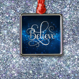 Night Sky Stars Believe Kerstmis Metalen Ornament