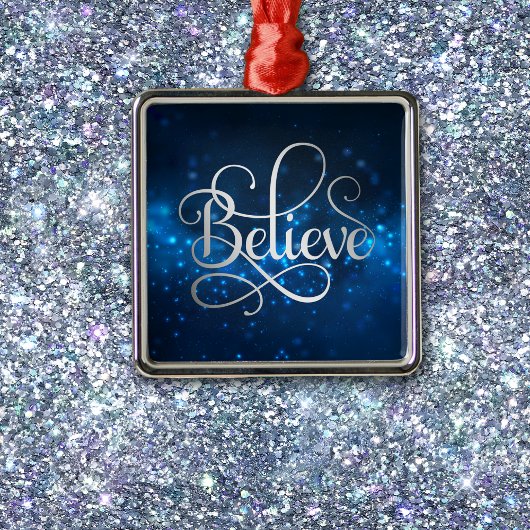 Night Sky Stars Believe Kerstmis Metalen Ornament