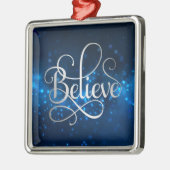 Night Sky Stars Believe Kerstmis Metalen Ornament (Links)