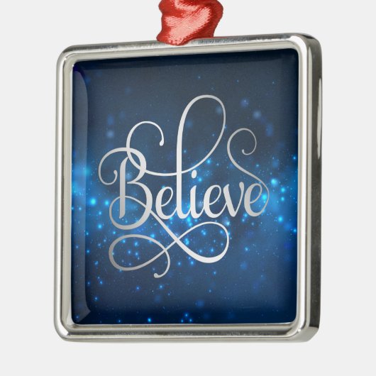 Night Sky Stars Believe Kerstmis Metalen Ornament (Links)