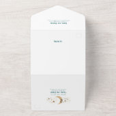 Night Sky Stars Celestial Arch Blauwgroen bruiloft All In One Uitnodiging (Buitenkant)