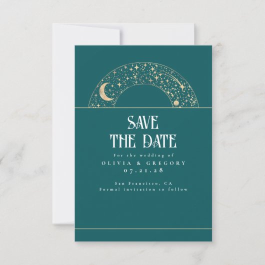 Night Sky Stars Celestial Sla de datum op Save The Date (Voorkant)