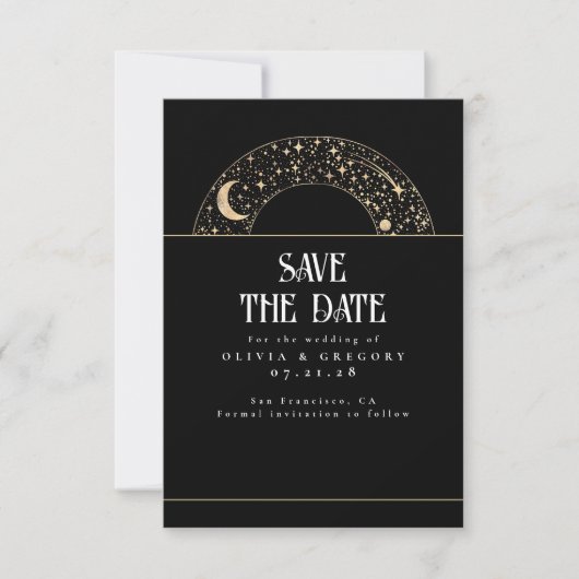 Night Sky Stars Celestial Sla de datum op Save The Date (Voorkant)