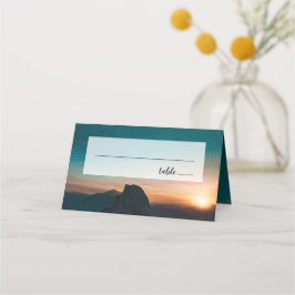 Night Sky Stars Elegant Galaxy Mountain Wedding Plaatskaartje