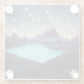 Night Sky Stars Fantasy Landschap Glazen Onderzetter (Achterkant)