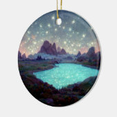 Night Sky Stars Fantasy Landschap Keramisch Ornament (Links)