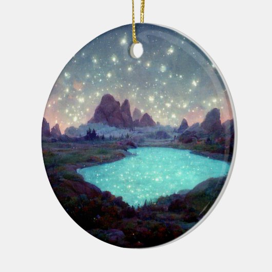 Night Sky Stars Fantasy Landschap Keramisch Ornament (Links)