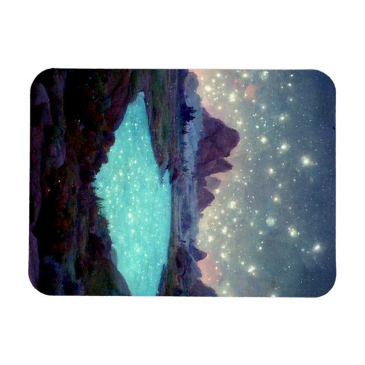 Night Sky Stars Fantasy Landschap Magneet (Horizontaal)