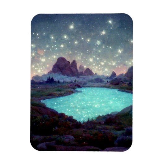Night Sky Stars Fantasy Landschap Magneet (Verticaal)