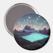 Night Sky Stars Fantasy Landschap Magneet (Voorkant / Achterkant)