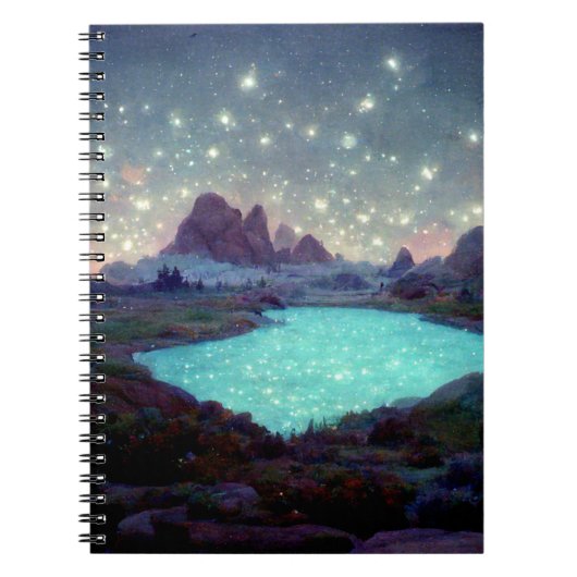Night Sky Stars Fantasy Landschap Notitieboek (Voorkant)