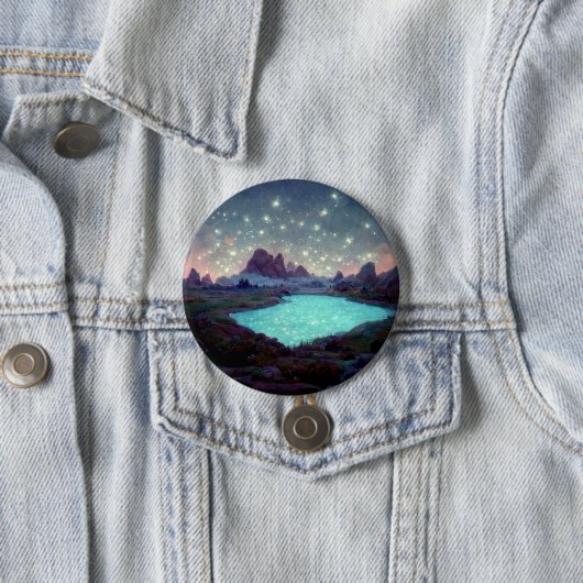 Night Sky Stars Fantasy Landschap Ronde Button 7,6 Cm (In situ)