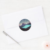 Night Sky Stars Fantasy Landschap Ronde Sticker (Envelop)