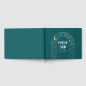Night Sky Stars Hemelse Blauwgroen bruiloft Gastenboek (Volledig)