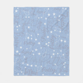 Night Sky Stars Lichtblauw (met haar naam) Fleece Deken