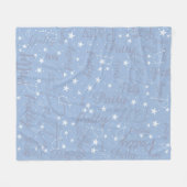 Night Sky Stars Lichtblauw (met haar naam) Fleece Deken (Voorkant (Horizontaal))
