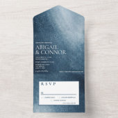 Night Sky Stars Navy Blue White All In One Uitnodiging (Binnen)