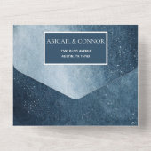 Night Sky Stars Navy Blue White All In One Uitnodiging (Achterkant)