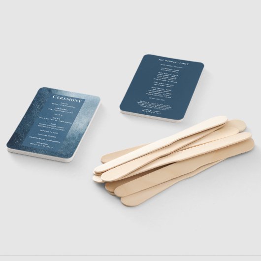 Night Sky Stars Navy Blue White Fan Programme Handwaaier (Niet-gemonteerd)