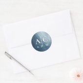 Night Sky Stars Navy Blue White Initialen Ronde Sticker (Envelop)