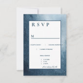 Night Sky Stars Navy Blue White Menu RSVP (Voorkant)