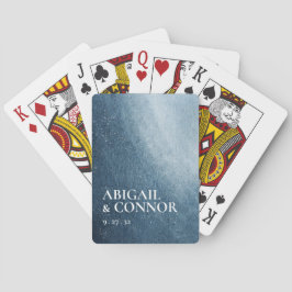 Night Sky Stars Navy Blue White Pokerkaarten