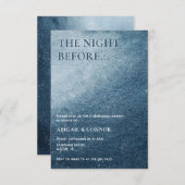 Night Sky Stars Navy Blue White Rehearsal Dinner Informatiekaartje (Voorkant / Achterkant)