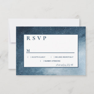 Night Sky Stars Navy Blue White RSVP Kaartje