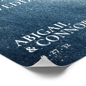 Night Sky Stars Navy Blue White Welkomstschuimbord Poster (Hoek)