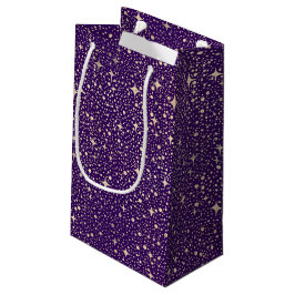 Night Sky Stars Paarse en gouden magie Klein Cadeauzakje